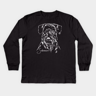 Proud Schnauzer dog portrait Kids Long Sleeve T-Shirt